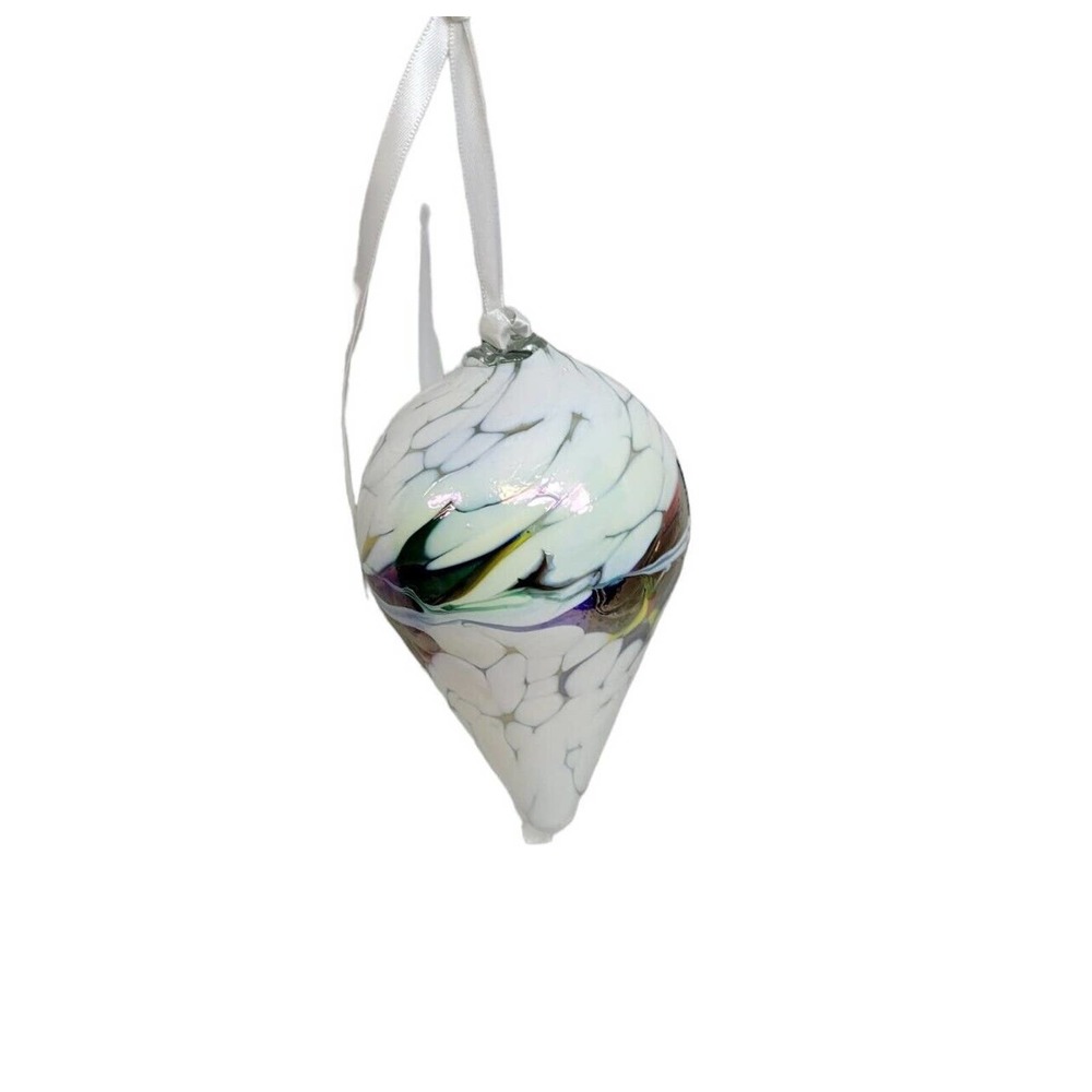 Hand Blown Glass 4" Teardrop Ornament Decor